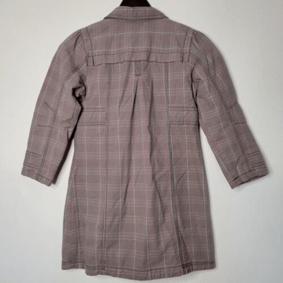 Mexx Girls Fall Winter Grey Plaid Long Jacket 7-8 Years 100% Cotton - Picture 6 of 7